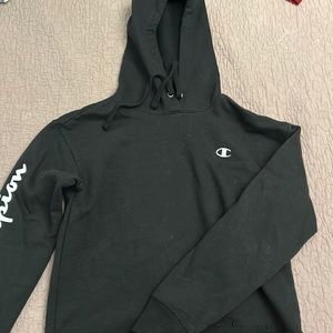 black champion cropped hoodie